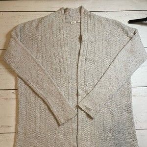 Gap Light Heather Gray Open Front Knit Cardigan